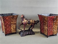 Modern Decorator Tins & Horse Figure