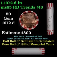 Shotgun Lincoln 1c roll, 1972-d 50 pcs Bank Wrappe