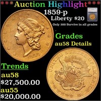 ***Auction Highlight*** 1859-p Gold Liberty Double