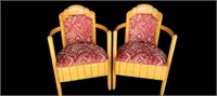 PAIR OF UPHOLSTERED ART DECO ARMCHAIRS