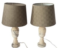 PAIR OF VINTAGE ALABASTER TABLE LAMPS