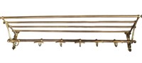 EARLY BRASS COAT AND HAT RACK