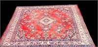 LARGE VINTAGE HAND KNOTTED WOOL CARPET