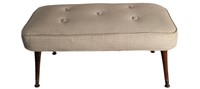 MID CENTIURY UPHOLSTERED BENCH FOOTSTOOL