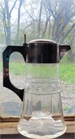 CUT GLASS WATER JUG WITH INSERT