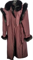 FUR LINED TRENCH STYLE COAT