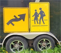 TWO METAL ROAD SIGNS