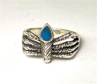 Sterling Turquoise Spider Ring 4 Grams Size 6