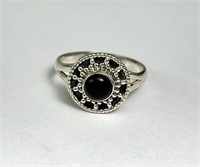 Sterling Black Onyx Ring 4 Grams Size 9