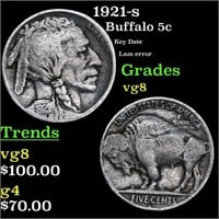 1921-s Buffalo Nickel 5c Grades vg, very good