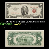 1953B $2 Red Seal United States Note Grades Select