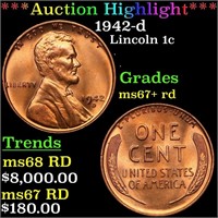 ***Auction Highlight*** 1942-d Lincoln Cent 1c Gra