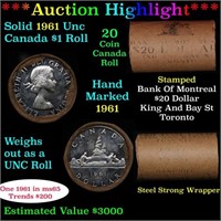 ***Auction Highlight*** Full Roll of Silver 1961 C