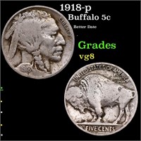 1918-p Buffalo Nickel 5c Grades vg, very good