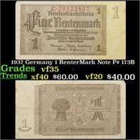 1937 Germany 1 RenterMark Note P# 173B Grades vf++