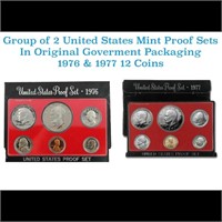 Group of 2 United States Mint Proof Sets 1976-1977