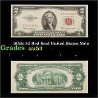 1953c $2 Red Seal United States Note Grades Select
