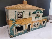 Vintage USA Tin Dollhouse COHN  29 x 18" high