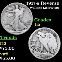 1917-s Reverse Walking Liberty Half Dollar 50c Gra