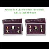 Group of 2 United States Mint Proof Sets 1987-1988