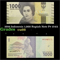 2016 Indonesia 1,000 Rupiah Note P# 154A Grades Ge