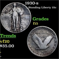 1930-s Standing Liberty Quarter 25c Grades f+