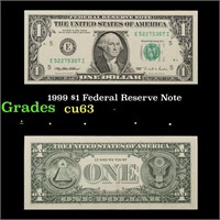 1999 $1 Federal Reserve Note Grades Select CU