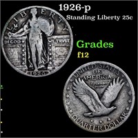 1926-p Standing Liberty Quarter 25c Grades f, fine
