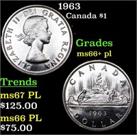 1963 Canada Dollar $1 Grades GEM++ PL