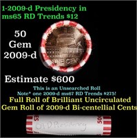 Shotgun Lincoln 1c roll, 2009-d Presidency 50 pcs