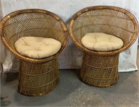 Wicker Barrel Type Chairs