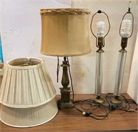 Antique Glass & Brass Lamps