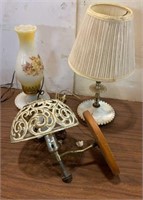 Milk Glass Base Lamps & Sconce Lamp