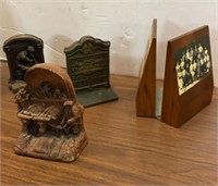 Cast & Wooden Bookends