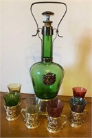 Liquor decanter and shot glass set