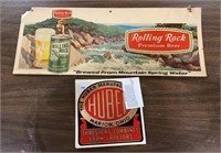 Rolling Rock Cardboard Beer Advertising
