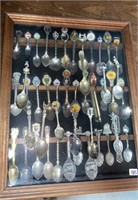 Display Case of Souvenir Spoons