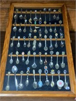 Display Case of Souvenir Spoons