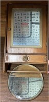 Antique Medicine Cabinet & Copper Framed Mirror