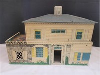 Vintage Tin Toy Dollhouse 23 x 16" h see condition