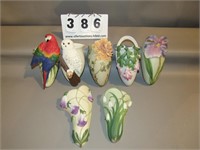 Iris and Orchid Design Wall Pocket Vases NO SHIP