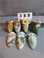 Iris and Orchid Design Wall Pocket Vases NO SHIP