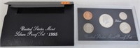 1995-S US 5-coin silver Proof set, 3 are 90%
