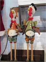 Two Decorative Standing Turkeys NO SHIP