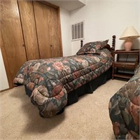 Vintage Twin Cannonball Style Bed on Left