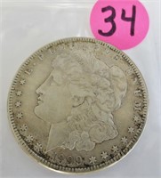 1899-S Morgan silver dollar, very fine