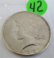 1923-D Peace silver dollar, x-fine