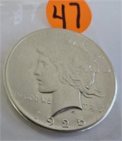 1925 Peace silver dollar, MS-64