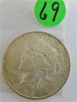 1923 Peace silver dollar, x-fine