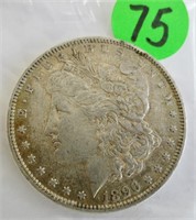 1896 Morgan silver dollar, very fine